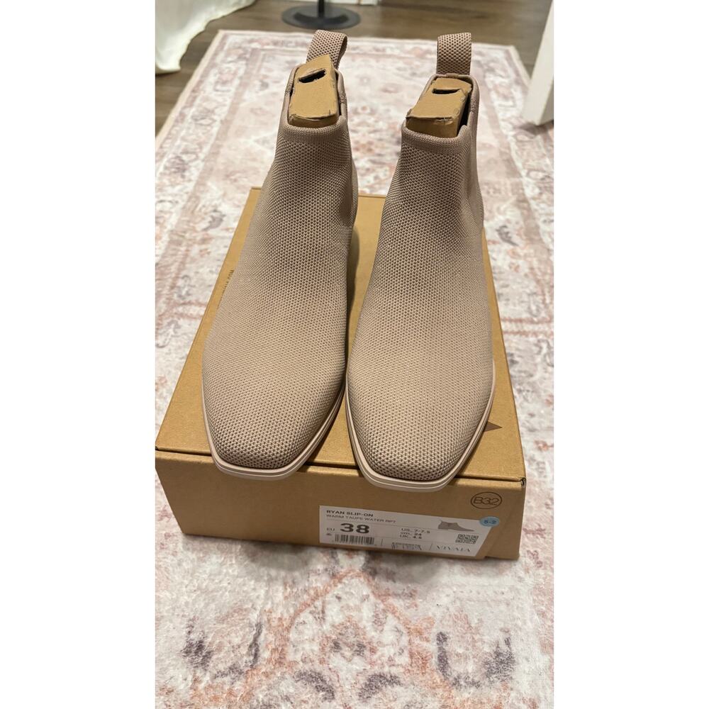 VIVAIA Women's Ryan Slip-On Chelsea Boots Square Toe Warm Taupe 38 / US 7–7.5 - Picture 2 of 7